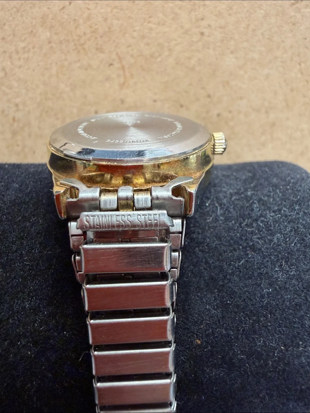 Two-Tone Silver and Gold Analog Quartz Watch with White Dial